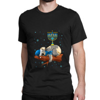 Sleeping Sloth Menorah Hanukkah Chanukah Animal Jewish Classic T-shirt | Artistshot