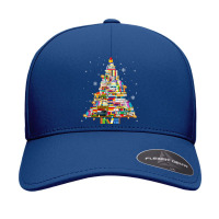 Christmas Library Tree Lights For Librarian And Book Lover T Shirt Seamless Cap | Artistshot