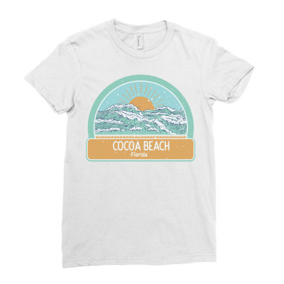 Cocoa Beach, Florida Usa Ladies Fitted T-shirt Designed By Rozakgraphic