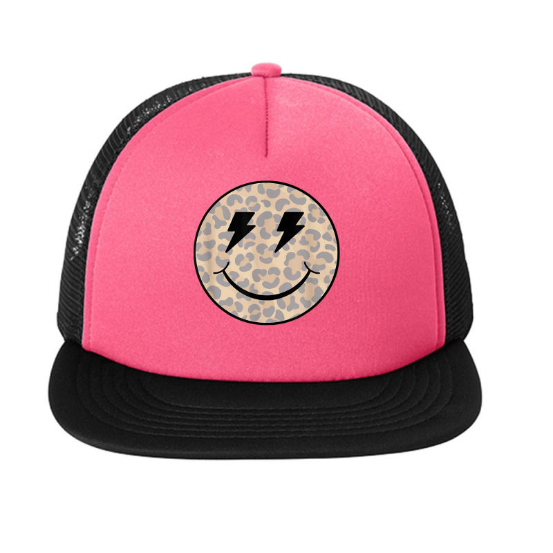 Trendy Leopard Smiley Face Lightning Bolt T Shirt Foam Snapback hat by cm-arts | Artistshot