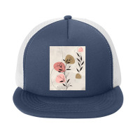 Minimal Nature Line Art  Abstract Flowers Graphic Foam Snapback Hat | Artistshot