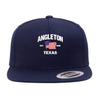 Angleton Texas Tx Usa Stars & Stripes Vintage Style 5 Panel Snapback Cap | Artistshot