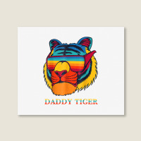 Daddy Tiger Sunglasses Vintage Colorful Tiger Lovers T Shirt Landscape Canvas Print | Artistshot