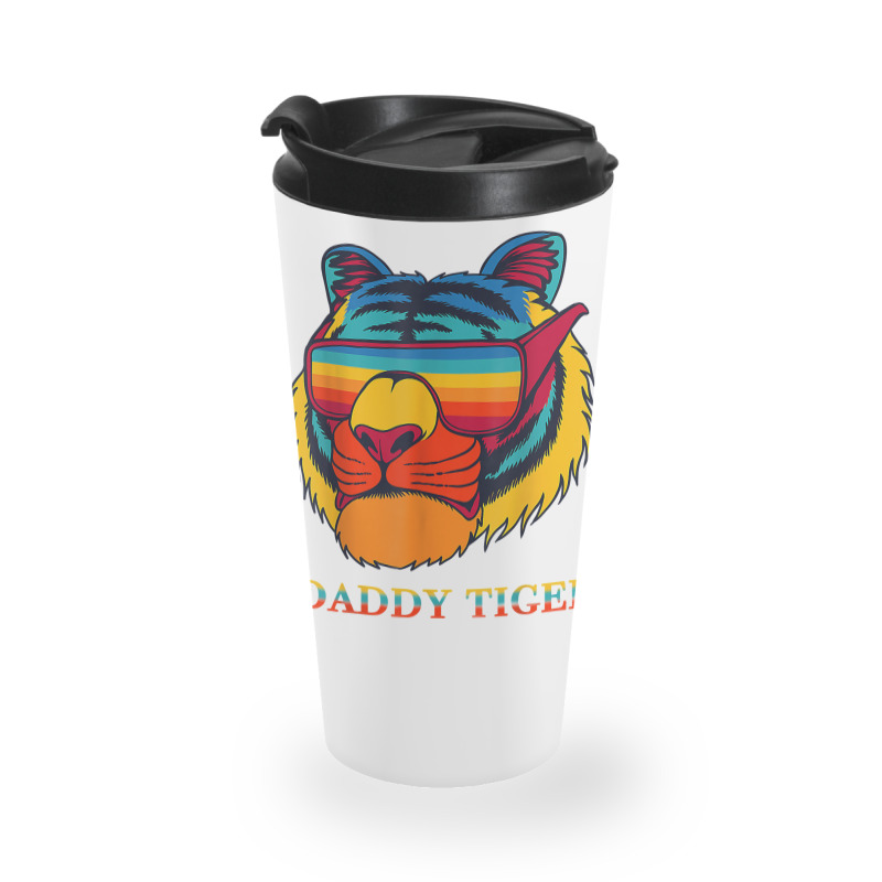 Daddy Tiger Sunglasses Vintage Colorful Tiger Lovers T Shirt Travel Mug | Artistshot