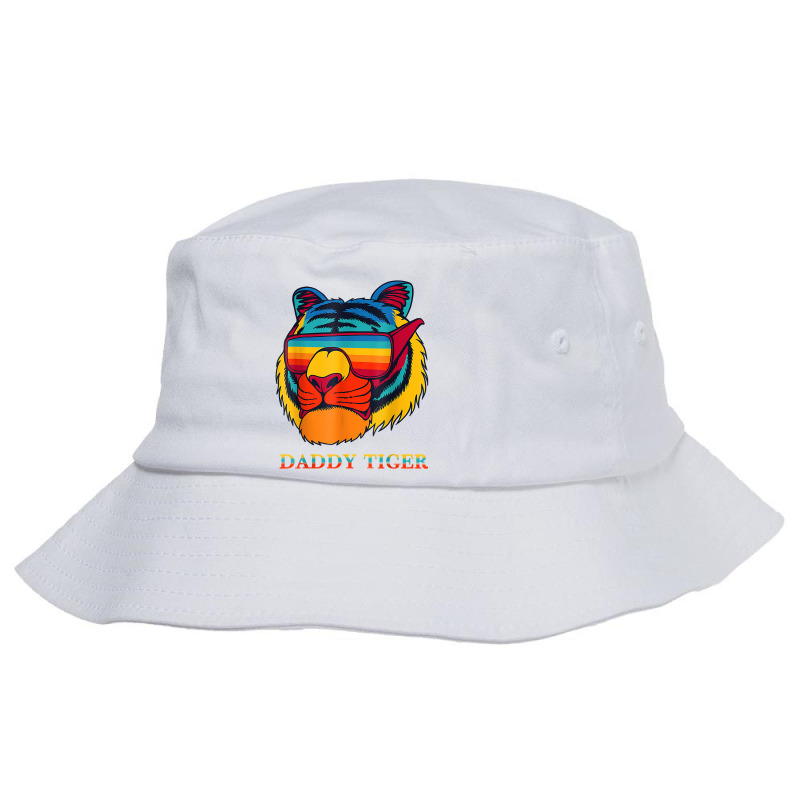 Daddy Tiger Sunglasses Vintage Colorful Tiger Lovers T Shirt Bucket Hat | Artistshot