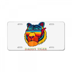 daddy tiger sunglasses vintage colorful tiger lovers t shirt License Plate | Artistshot