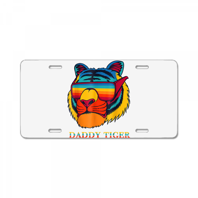 Daddy Tiger Sunglasses Vintage Colorful Tiger Lovers T Shirt License Plate | Artistshot