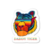 Daddy Tiger Sunglasses Vintage Colorful Tiger Lovers T Shirt Sticker | Artistshot