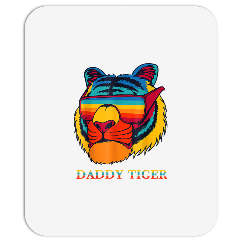 Daddy Tiger Sunglasses Vintage Colorful Tiger Lovers T Shirt Mousepad | Artistshot
