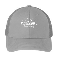 True Story Nativity Christmas Long Sleeve Shirt Baby Jesus Long Sleeve Pa Trucker Cap | Artistshot