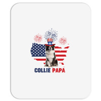 Collie Papa American Flag 4th Of July Mousepad | Artistshot