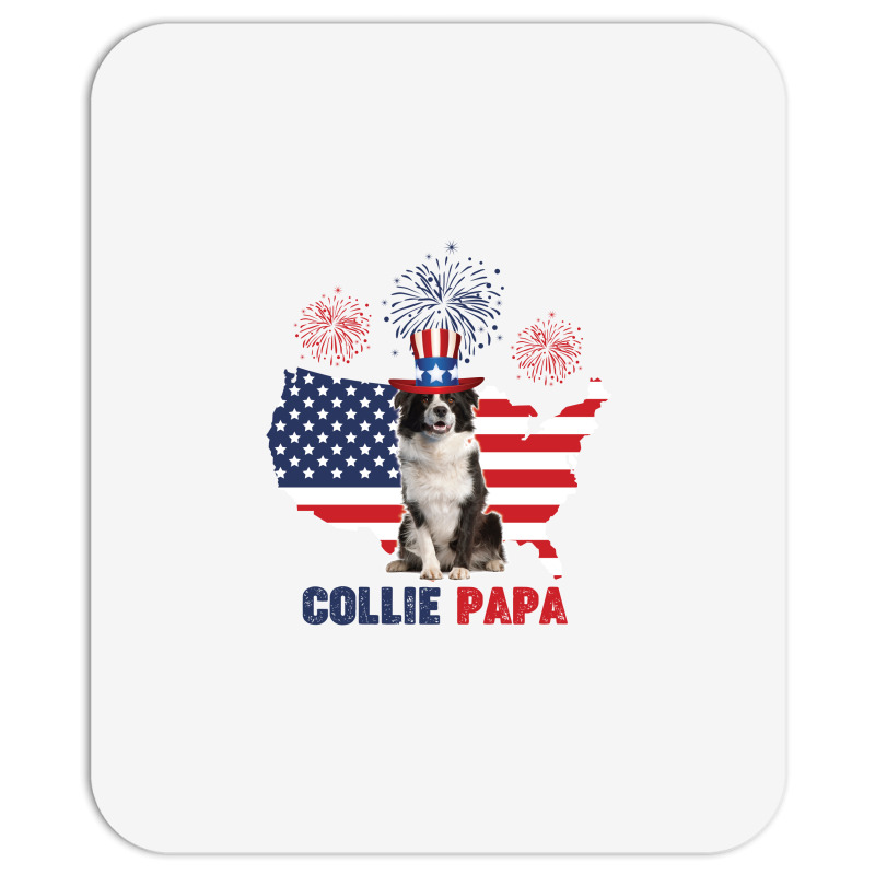 Collie Papa American Flag 4th Of July Mousepad | Artistshot