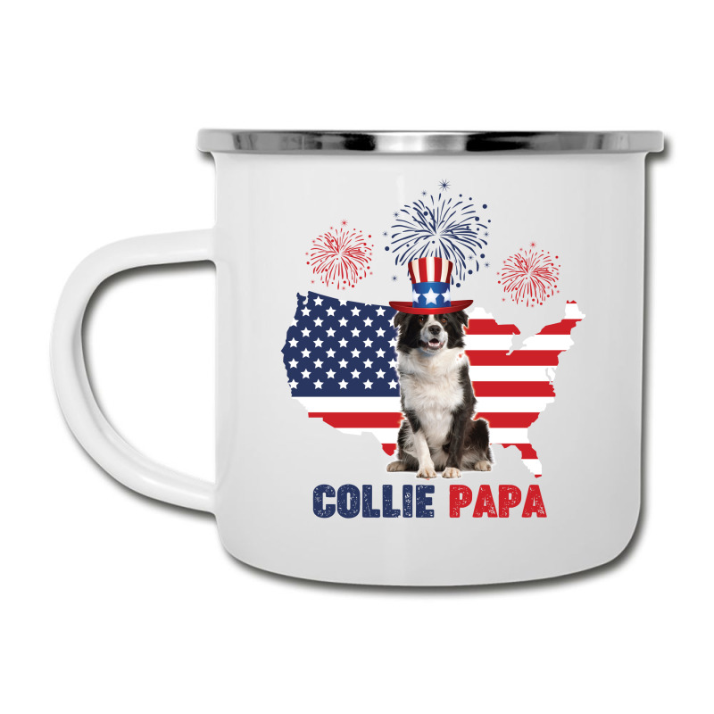 Collie Papa American Flag 4th Of July Camper Cup | Artistshot