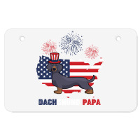 Dachshund Papa American Flag 4th Ofjuly Atv License Plate | Artistshot