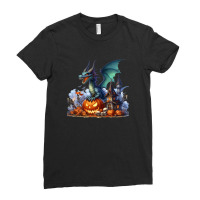 The Haunted Dragon's Ghostly Flight Ladies Fitted T-shirt | Artistshot