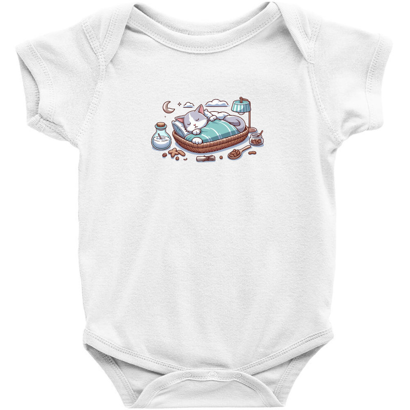 Cat Sleeping Baby Bodysuit by Z GALLERY ART | Artistshot