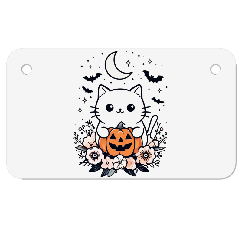 Pumpkin Cate Motorcycle License Plate by therever | Artistshot