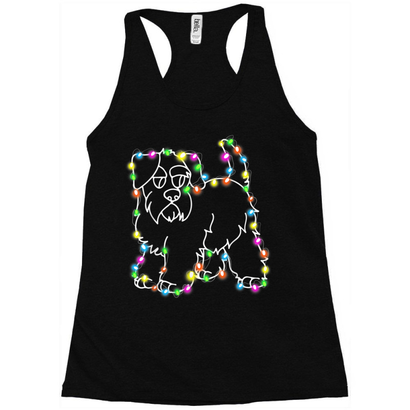 Schnauzer Dog Tree Christmas Lights Racerback Tank by llaphong | Artistshot