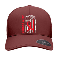 Go Red His Fight Best Friend Heart Disease Usa Flag Gifts T Shirt Seamless Cap | Artistshot