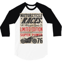 Motorcycle, Races, Limited Edition, Super Power 3/4 Sleeve Shirt | Artistshot