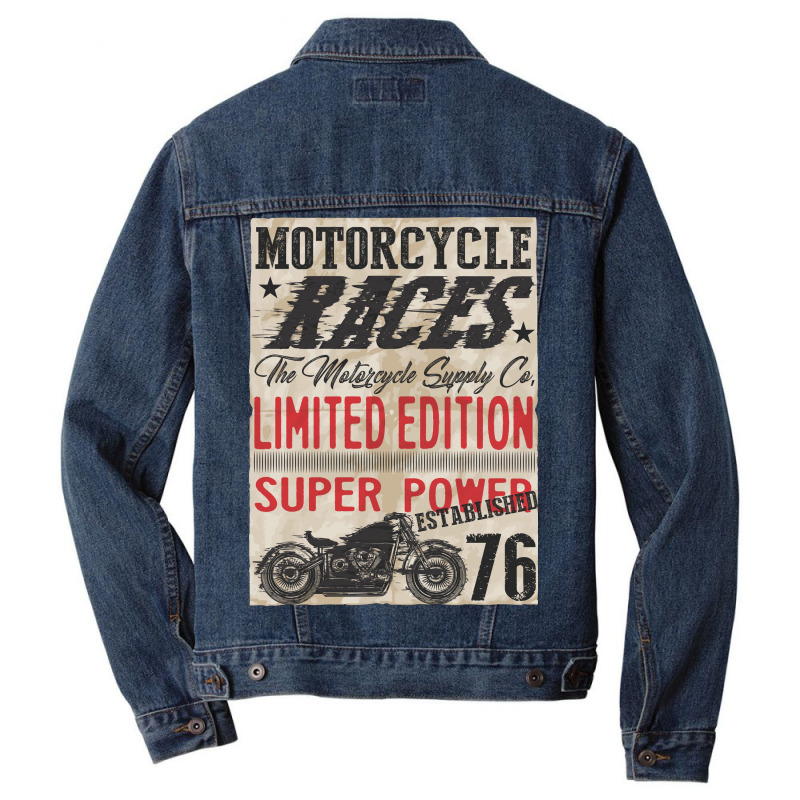 Motorcycle, Races, Limited Edition, Super Power Men Denim Jacket by HILstore | Artistshot