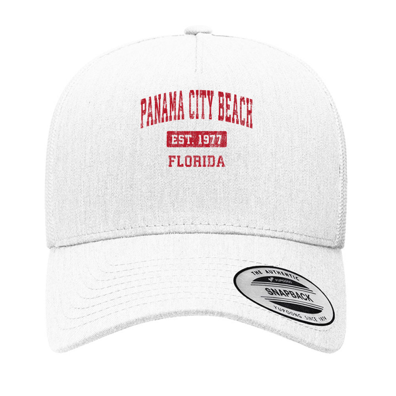 Mens Panama City Beach Florida Fl Vintage Sports Design Red Desig Prem Yupoong Trucker Cap by JilmarM.Perez | Artistshot