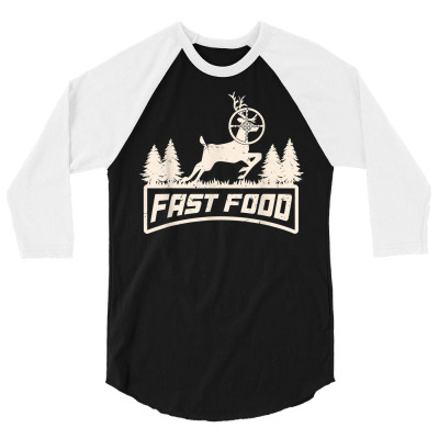 Fast Food Deer Hunting Lover Vintage Forest Men Father's Day T Shirt 3/4 Sleeve Shirt Designed By Jinxpenta