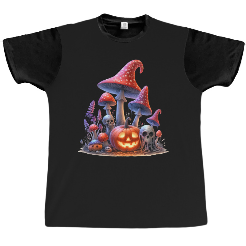 Mushroom Halloween Pumpkin Graphic T-shirt by risedesignid | Artistshot