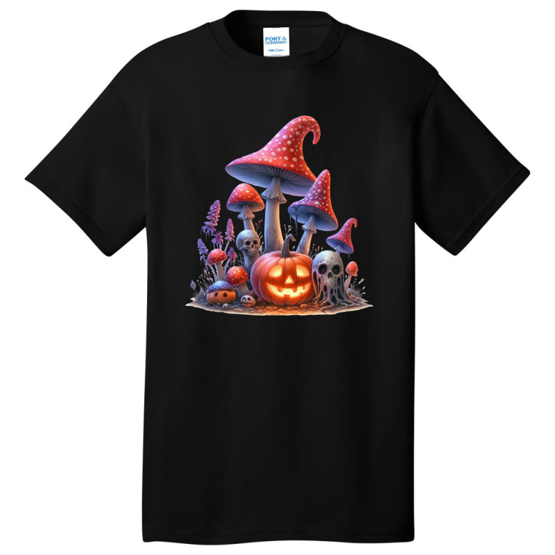 Mushroom Halloween Pumpkin Basic T-shirt by risedesignid | Artistshot