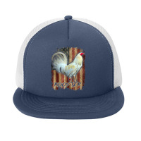 White Rooster Cock Fight Us Flag Foam Snapback Hat | Artistshot