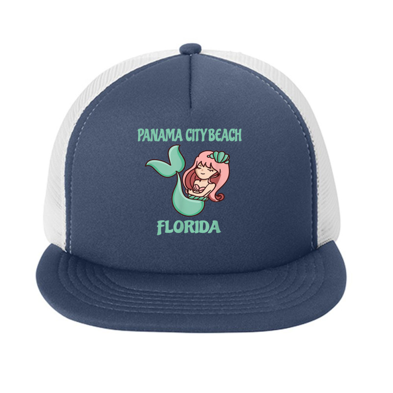 Panama City Beach Cute Mermaid Themed Foam Snapback hat by MechelleMilliken | Artistshot