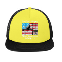 Hanging And Banging Union Ironworkers Us Flag Labor Day Foam Snapback Hat | Artistshot