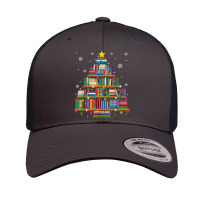 Book Christmas Tree Xmas Lights Library Book Librarian T Shirt Retro Trucker Cap | Artistshot