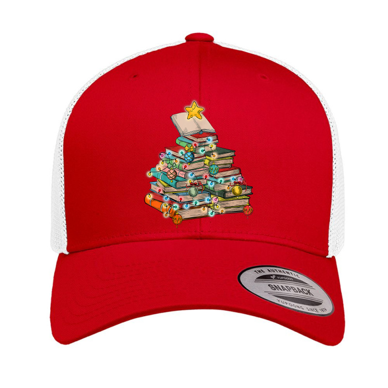 Library Christmas Tree Librarian X Mas Lights Book Lover T Shirt Retro Trucker Cap by nilda1pr4klauer | Artistshot