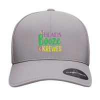 Beads Booze   Krewes Mardi Gras Drinking Party Seamless Cap | Artistshot