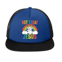 Today Not Jesus Satan Goat Satanic Rainbow Satanism T Shirt Foam Snapback Hat | Artistshot