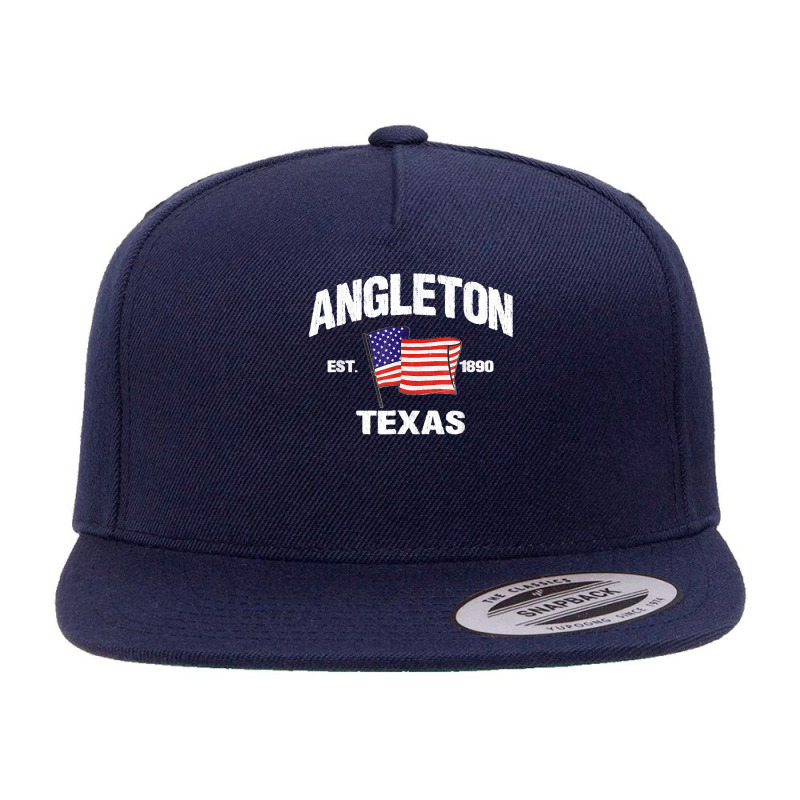 Angleton Texas Tx Usa Stars & Stripes Vintage Style 5 panel snapback cap by MarlonChristopherMoyer | Artistshot