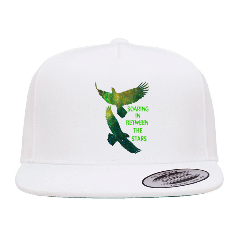 Emerald Green Starry Night Sky Galaxy Predatory Birds Soaring With The 5 panel snapback cap by EdieGretchen | Artistshot