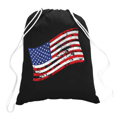 American Flag, Usa, America Drawstring Bags Designed By Estore