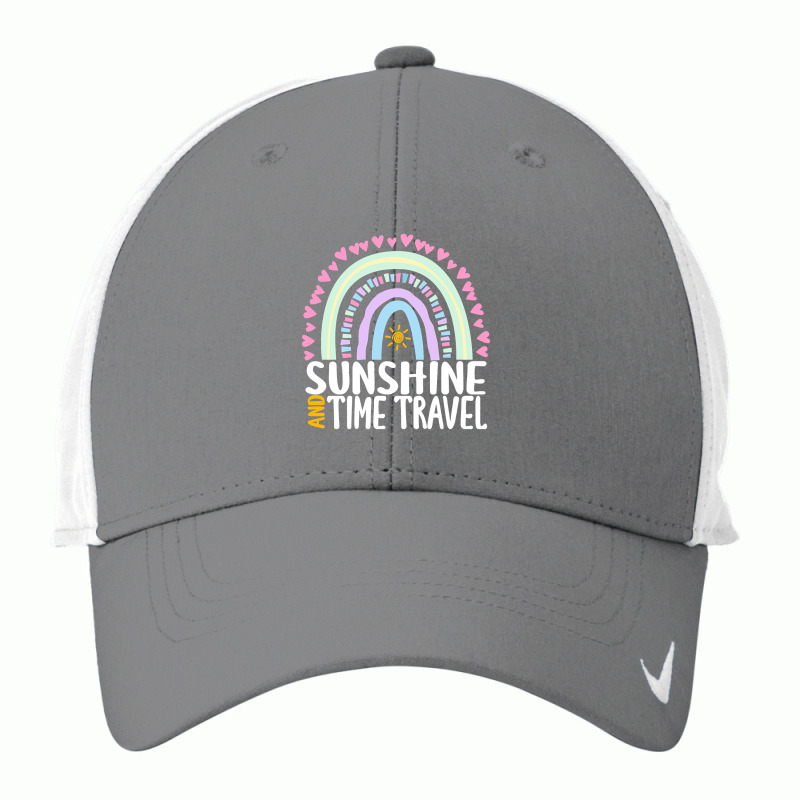 Sunshine And Time Travel Cute Rainbow Graphic For Womens Kids Girls Nike Dri-FIT Cap by behindcedar22 | Artistshot