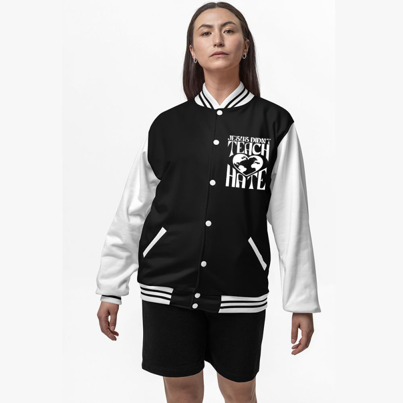 Jesus Didn't Teach Hate Bomber Jacket by bimobimo | Artistshot