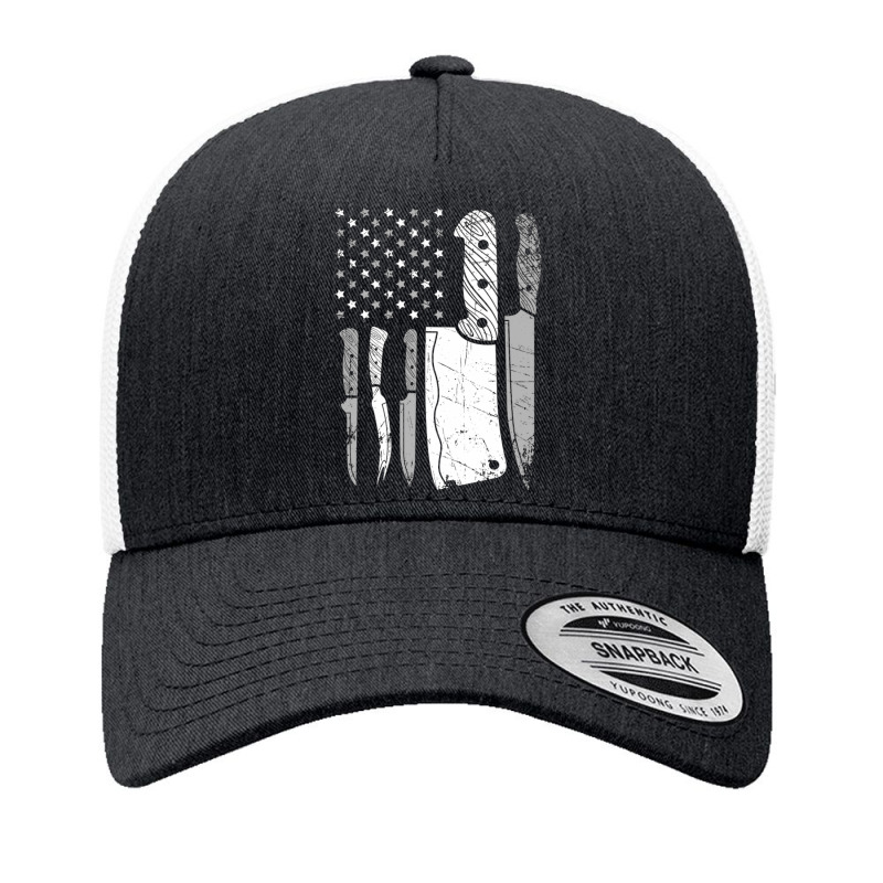 Chef Knife American Flag Yupoong Trucker Cap by YolandeSalos | Artistshot