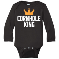 Cornhole King Bean Bag Toss Game Tournament Winner Champion T Shirt Long Sleeve Baby Bodysuit | Artistshot