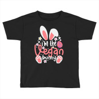 Vegan Design T  Shirt Bunny Ears I'm The Vegan Bunny Matching Easter V Toddler T-shirt | Artistshot