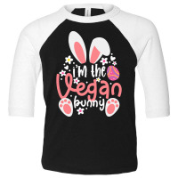 Vegan Design T  Shirt Bunny Ears I'm The Vegan Bunny Matching Easter V Toddler 3/4 Sleeve Tee | Artistshot