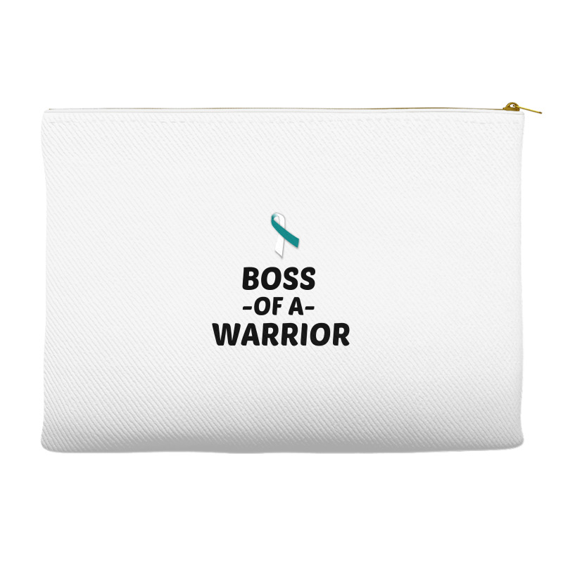 Boss Of A Warrior Cervical Cancer Awareness Accessory Pouches | Artistshot