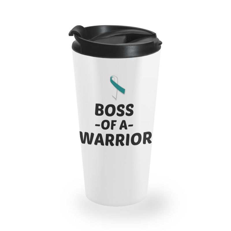 Boss Of A Warrior Cervical Cancer Awareness Travel Mug | Artistshot