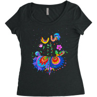 Rooster Art T  Shirthen And Rooster T  Shirt Women's Triblend Scoop T-shirt | Artistshot