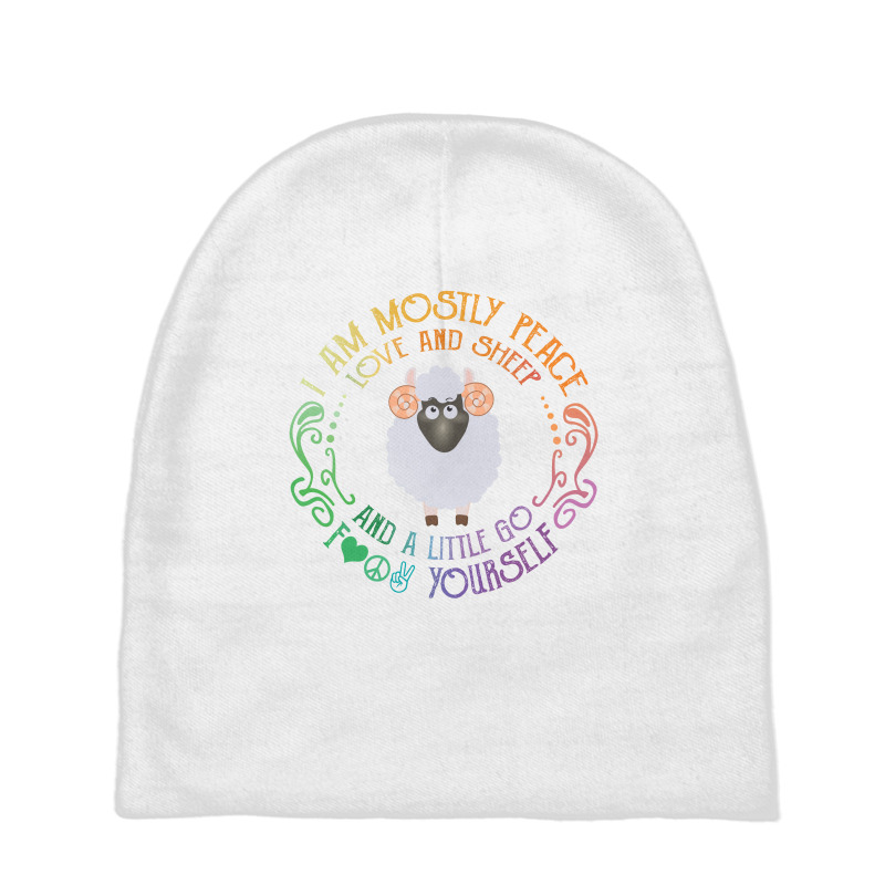 I Am Mostly Peace Love And Sheep Baby Beanies by vip.pro123 | Artistshot