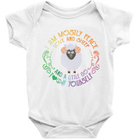 I Am Mostly Peace Love And Sheep Baby Bodysuit | Artistshot